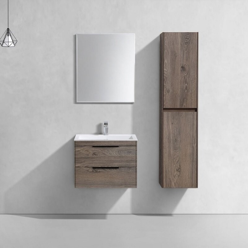 Тумба под раковину Vincea Chiara 2D 60 см, подвесная, темный дуб R.Oak, VMC-2C2600RO