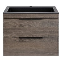 Тумба под раковину Vincea Chiara 2D 60 см, подвесная, темный дуб R.Oak, VMC-2C2600RO