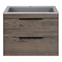 Тумба под раковину Vincea Chiara 2D 60 см, подвесная, темный дуб R.Oak, VMC-2C2600RO