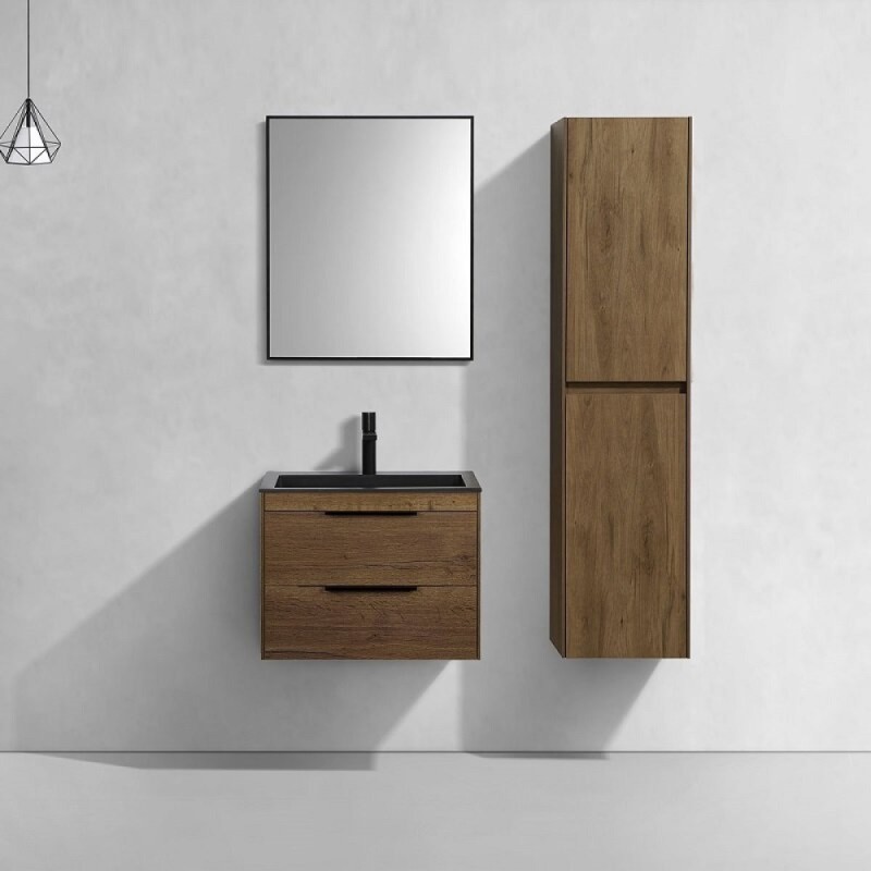 Тумба под раковину Vincea Chiara 2D 60 см, подвесная, дуб табак T.Oak, VMC-2C2600TO