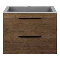 Тумба под раковину Vincea Chiara 2D 60 см, подвесная, дуб табак T.Oak, VMC-2C2600TO