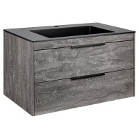 Тумба под раковину Vincea Chiara 2D 80 см, подвесная, серый камень G.Stone, VMC-2C2800GS