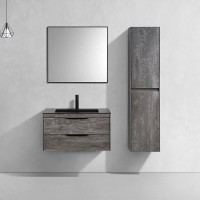 Тумба под раковину Vincea Chiara 2D 80 см, подвесная, серый камень G.Stone, VMC-2C2800GS