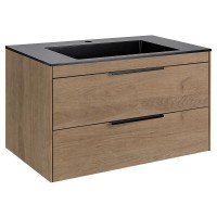 Тумба под раковину Vincea Chiara 2D 80 см, подвесная, натуральный дуб N.Oak, VMC-2C2800NO