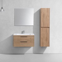 Тумба под раковину Vincea Chiara 2D 80 см, подвесная, натуральный дуб N.Oak, VMC-2C2800NO