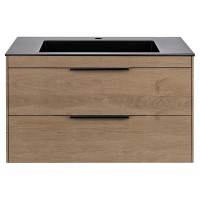 Тумба под раковину Vincea Chiara 2D 80 см, подвесная, натуральный дуб N.Oak, VMC-2C2800NO