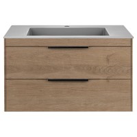 Тумба под раковину Vincea Chiara 2D 80 см, подвесная, натуральный дуб N.Oak, VMC-2C2800NO