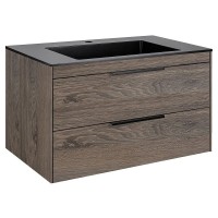 Тумба под раковину Vincea Chiara 2D 80 см, подвесная, темный дуб R.Oak, VMC-2C2800RO