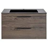 Тумба под раковину Vincea Chiara 2D 80 см, подвесная, темный дуб R.Oak, VMC-2C2800RO