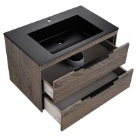 Тумба под раковину Vincea Chiara 2D 80 см, подвесная, темный дуб R.Oak, VMC-2C2800RO