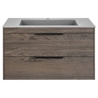 Тумба под раковину Vincea Chiara 2D 80 см, подвесная, темный дуб R.Oak, VMC-2C2800RO