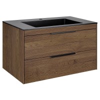 Тумба под раковину Vincea Chiara 2D 80 см, подвесная, дуб табак T.Oak, VMC-2C2800TO