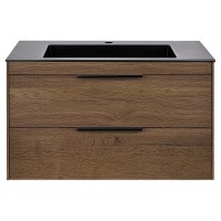 Тумба под раковину Vincea Chiara 2D 80 см, подвесная, дуб табак T.Oak, VMC-2C2800TO