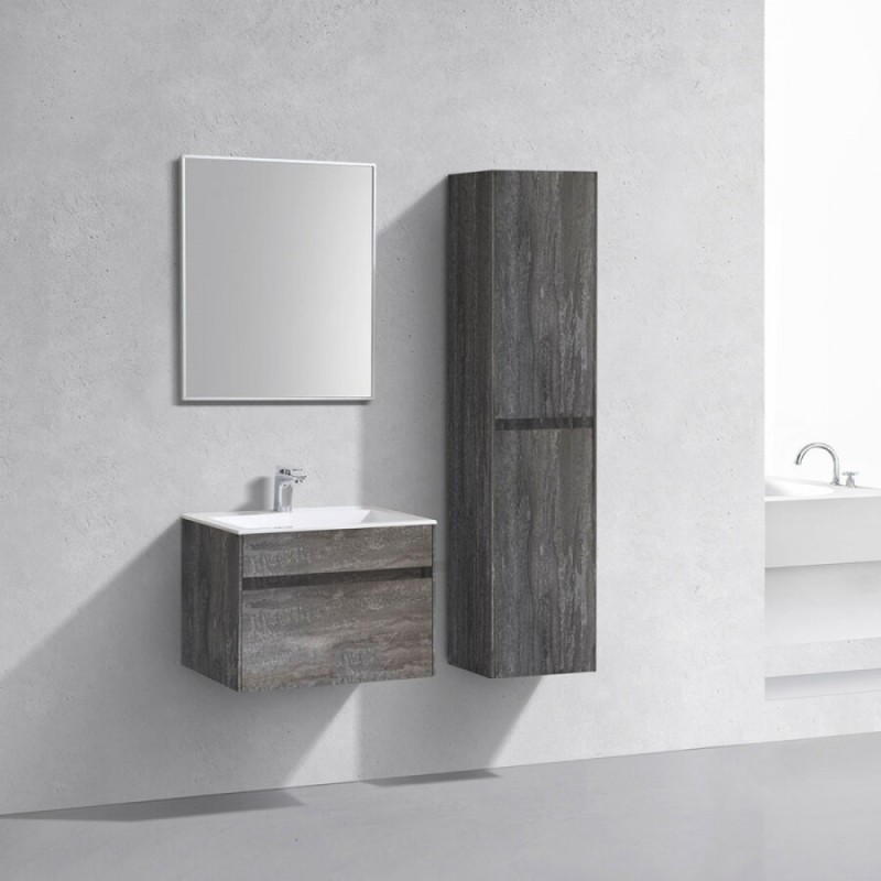 Тумба под раковину Vincea Chiara 60 см, подвесная, серый камень (G.Stone), VMC-2C600GS