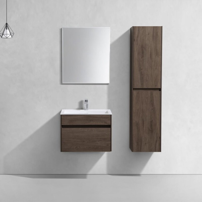 Тумба под раковину Vincea Chiara 60 см, подвесная, темно-коричневый (R.Oak), VMC-2C600RO