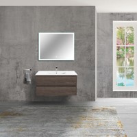 Тумба под раковину Vincea Gio 100 см, подвесная, темно-коричневый (R.Oak), VMC-2G100RO
