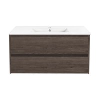 Тумба под раковину Vincea Gio 100 см, подвесная, темно-коричневый (R.Oak), VMC-2G100RO