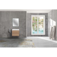 Тумба под раковину Vincea Gio 60 см, подвесная, светло-коричневый (N.Oak), VMC-2G600NO