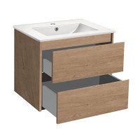 Тумба под раковину Vincea Gio 60 см, подвесная, светло-коричневый (N.Oak), VMC-2G600NO