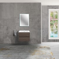 Тумба под раковину Vincea Gio 60 см, подвесная, темно-коричневый (R.Oak), VMC-2G600RO
