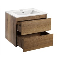 Тумба под раковину Vincea Gio 60 см, подвесная, коричневый (T.Oak), VMC-2G600TO