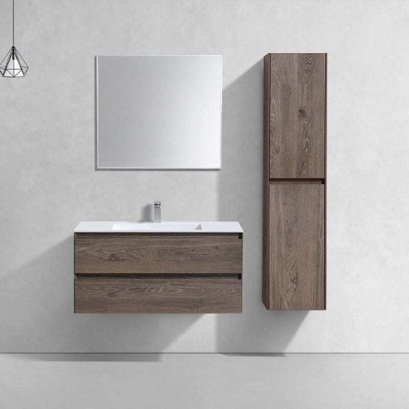 Тумба под раковину Vincea Luka 100 см, подвесная, темный дуб R.Oak, VMC-2L100RO