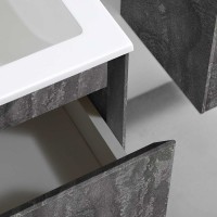 Тумба под раковину Vincea Luka 80 см, подвесная, серый камень (G.Stone), VMC-2L800GS