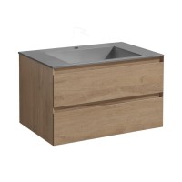Тумба под раковину Vincea Luka 80 см, подвесная, светло-коричневый (N.Oak), VMC-2L800NO