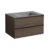 Тумба под раковину Vincea Luka 80 см, подвесная, темно-коричневый (R.Oak), VMC-2L800RO