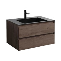 Тумба под раковину Vincea Luka 80 см, подвесная, темно-коричневый (R.Oak), VMC-2L800RO