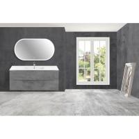 Тумба под раковину Vincea Mia 120 см, подвесная, серый бетон, VMC-2MC120BT