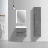 Тумба под раковину Vincea Mia Slim 60 см, подвесная, серый бетон, VMC-2MC600S1BT