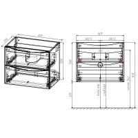 Тумба под раковину Vincea Mia Slim 60 см, подвесная, дуб винтаж, VMC-2MC600S1VO