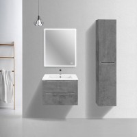 Тумба под раковину Vincea Mia Slim 70 см, подвесная, серый бетон, VMC-2MC700S1BT