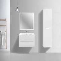 Тумба под раковину Vincea Mia Slim 70 см, подвесная, белый глянцевый, VMC-2MC700S1GW