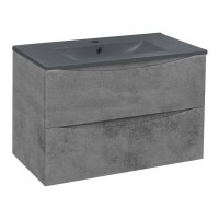 Тумба под раковину Vincea Mia 75 см, подвесная, Beton (серый бетон), VMC-2MC750BT