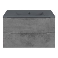 Тумба под раковину Vincea Mia 75 см, подвесная, Beton (серый бетон), VMC-2MC750BT