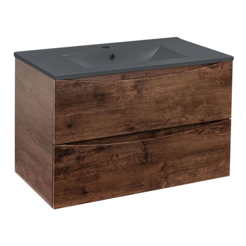 Тумба под раковину Vincea Mia 75 см, подвесная, R Wood (дерево), VMC-2MC750RW