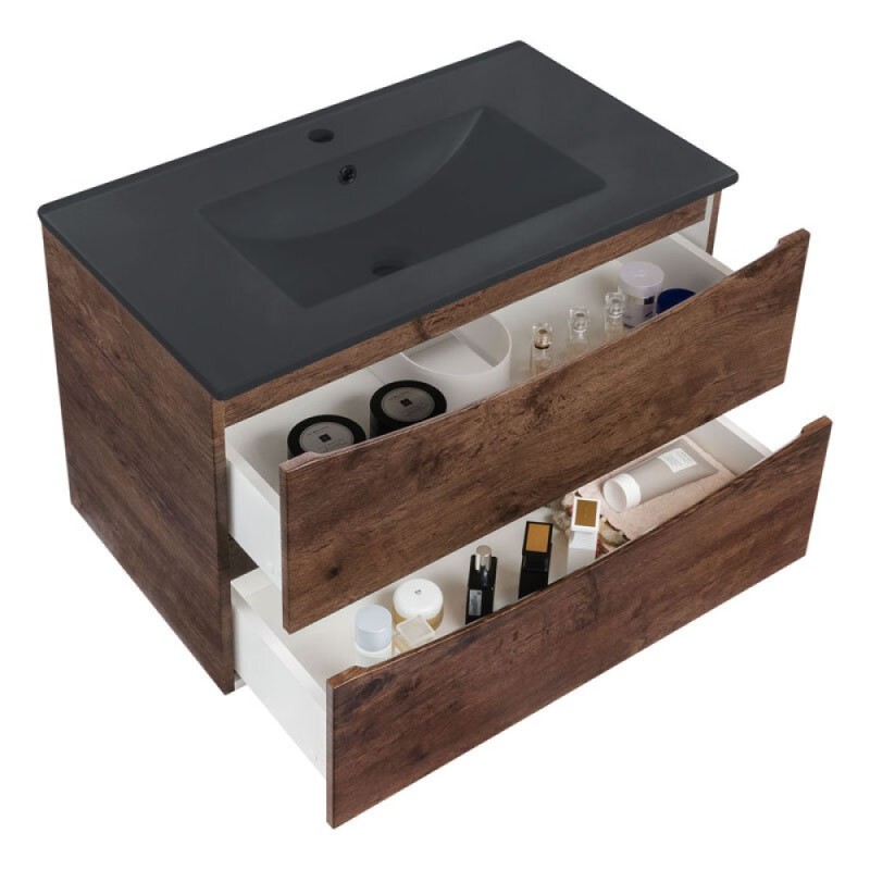 Тумба под раковину Vincea Mia 75 см, подвесная, R Wood (дерево), VMC-2MC750RW
