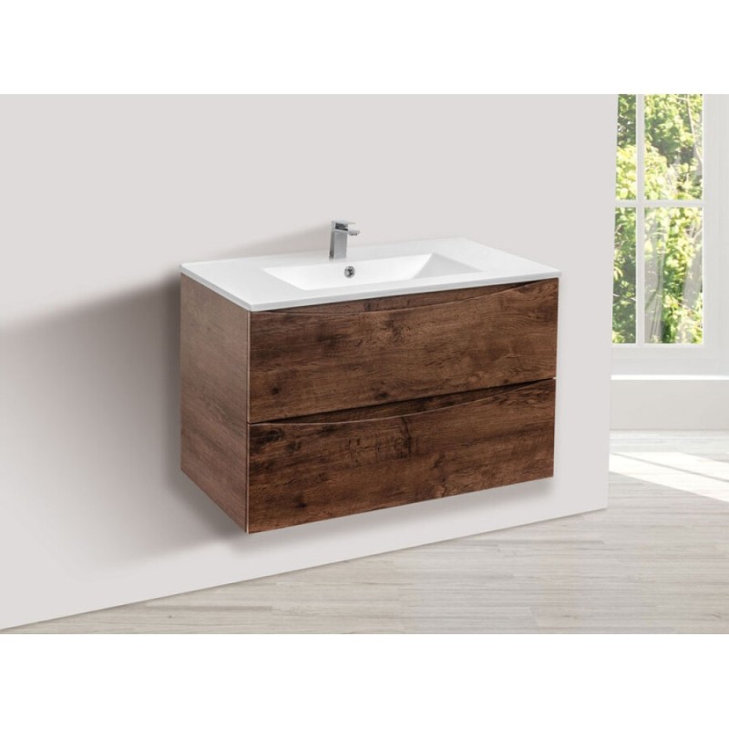 Тумба под раковину Vincea Mia 75 см, подвесная, R Wood (дерево), VMC-2MC750RW