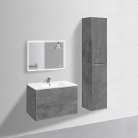 Тумба под раковину Vincea Mia 90 см, подвесная, серый бетон, VMC-2MC900BT