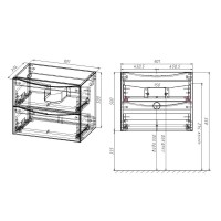 Тумба под раковину Vincea Mia Slim 90 см, подвесная, белый глянцевый, VMC-2MC900S1GW