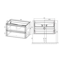 Тумба под раковину Vincea Vico 100 см, подвесная, бетон, VMC-2V100BT