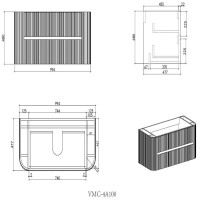 Тумба под раковину Vincea Alto VMC-4A100MLG, 100 см, подвесная, цвет светло-серый матовый