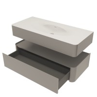 Тумба под раковину Vincea Caprise VMC-4CA120MLG, 120 см, подвесная, цвет светло-серый матовый
