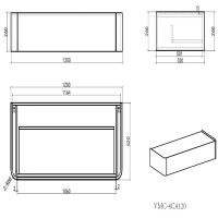 Тумба под раковину Vincea Caprise VMC-4CA120MLG, 120 см, подвесная, цвет светло-серый матовый