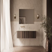 Тумба под раковину Vincea Luxe VMC-4LX140WN, 140 см, подвесная, цвет натуральный орех