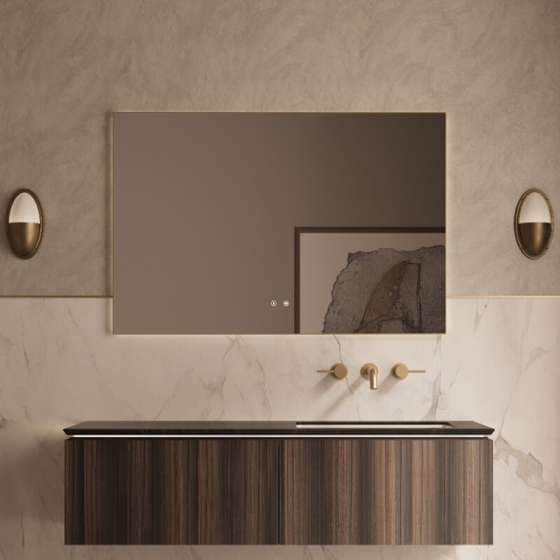 Тумба под раковину Vincea Luxe VMC-4LX140WN, 140 см, подвесная, цвет натуральный орех