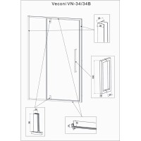 Душевая дверь Veconi Vianno VN34R-100-06-C7, 100 см, стекло дождь, профиль хром