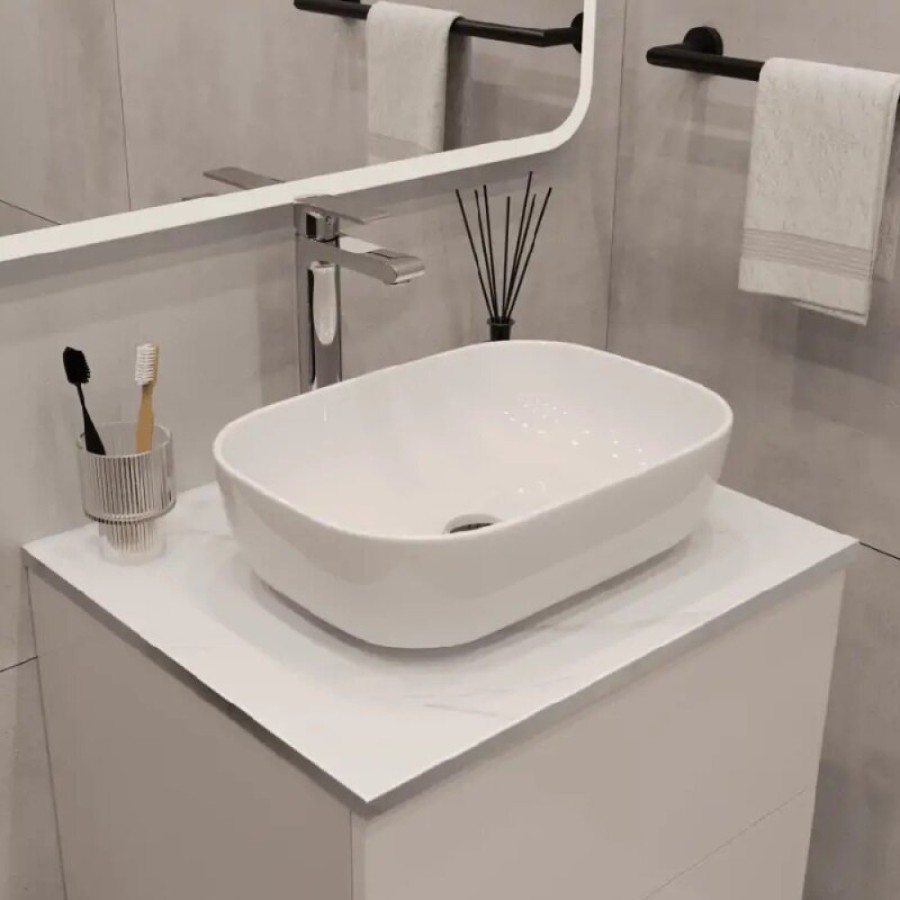 Столешница Viant Neo VNEO60MRBEL-STMDF, 60 см, цвет белый мрамор